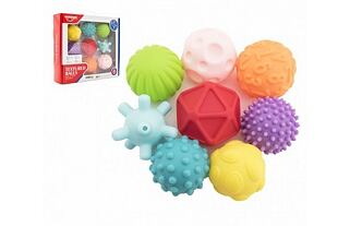 Satz Bälle 9Stück mit strukturiertem Gummi 6-7cm