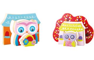 Small Foot Holzpuzzle 3D Eulen im Haus