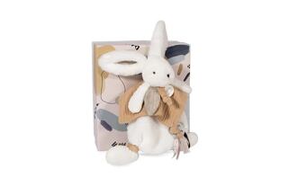 Doudou Geschenkset - Plüschkaninchen mit Fliegenpilz 25 cm beige