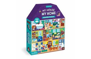 Mudpuppy My House, My Home - Hausförmiges Puzzle 100 Teile