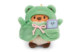 NICI plyš MyMochi Liška Geeks 8cm v kostýmu žabky a videohrou, set dárkové balení 8,5x6,5x10cm