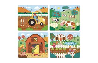 Vilac Holzpuzzle Bauernhof 4in1