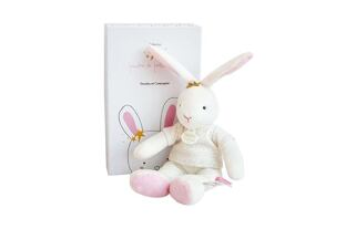Doudou Geschenkset - Plüschtier rosa Hase - Stern 25 cm