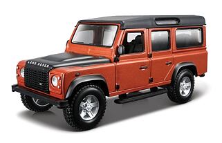 Bburago - Auta HOBBY, Land Rover Defender 110, oranžová metalíza, 1:32