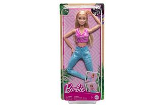 Barbie in Bewegung - Blond mit blauen Leggings HRH27