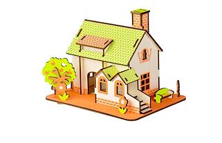 Woodcraft Dřevěné 3D puzzle Zelený dům