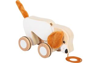 small foot Dřevěná tahací hračka Pejsek se šustivými oušky