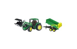 Bruder 1134 Traktor John Deere 6920 s čelním nakladačem a vlekem