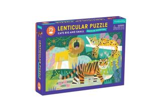 Mudpuppy Puzzle Lenticular Katzen Klein und Groß 75 Teile