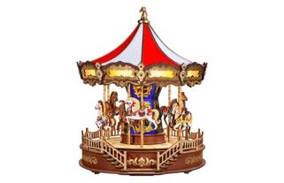 RoboTime 3D dřevěná skládačka hrací skříňky Klasický kolotoč