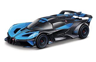 Bburago - RACE, Bugatti Bolide v dekorativním boxu, černá metalíza-modrá, 1:43