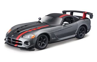 Bburago - Auta HOBBY, Dodge Viper SRT 10 ACR, šedá metalíza-matná černá, 1:24