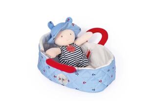 Doudou Jolijou Panenka v modré přenášecí tašce 20 cm