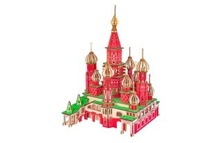 Woodcraft Dřevěné 3D puzzle Chrám Vasila Blaženého barevný