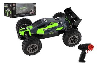 Auto RC Buggy rychlostní 2,4GHz plast 25cm na baterie zelené v krabici 31x14x18cm