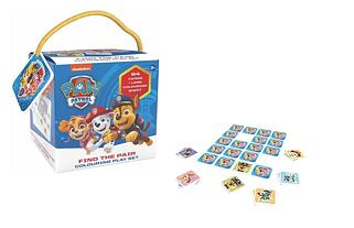 Pexeso na cesty s omalovánkami Tlapková patrola/Paw Patrol v krabičce 12x12cm