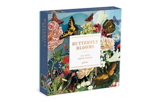 Galison Dřevěné puzzle zahrada motýlů 144 dílků
