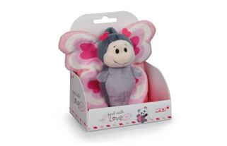 NICI Plyšový motýlek Love v dárkové krabičce, 10 cm