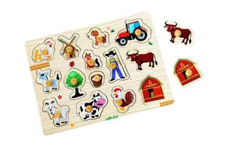 2Kids Toys Dřevěné puzzle Farma 14 dílků