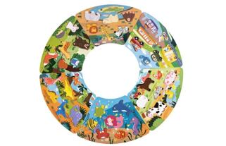 2Kids Toys Dřevěné puzzle Kruh propojitelné 6 v 1