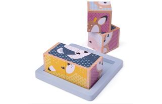 Bigjigs Baby Dřevěné kostky Woodland