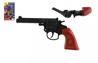 Revolver/Pistole für Kapseln 8 Schuss Plastik 20cm auf Karte