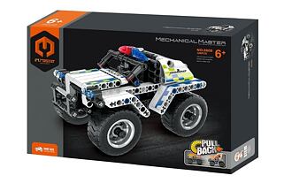 Stavebnice iM.MASTER policejní auto na zpětné natažení plast 199 dílků