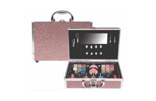 Kosmetický kufřík střední, třpytivý design