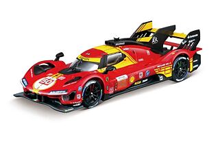 Bburago - RACING, Ferrari 499P - 24H Le Mans Champion 2024 v dekorativním boxu, 1:43