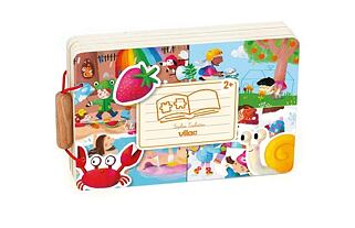 Vilac Dřevěná knížka s puzzle 4 roční období