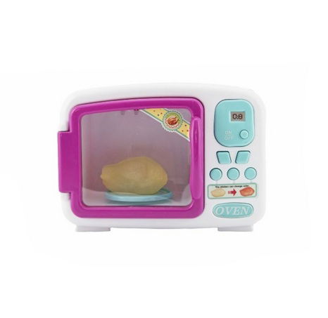 Batteriebetriebener Mikrowellenherd aus Kunststoff mit Ton und Licht in einer Schachtel