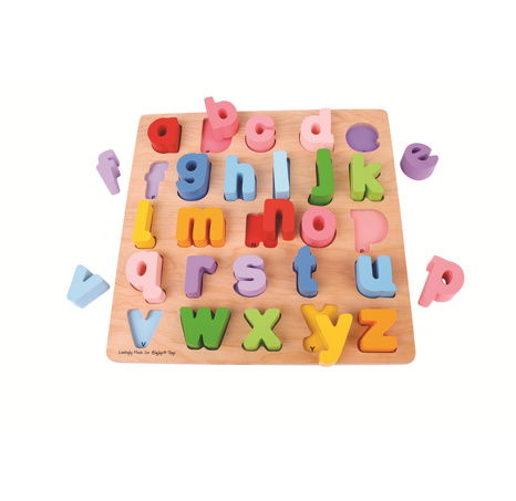 Bigjigs Baby Dřevěné puzzle Abeceda malá písmena