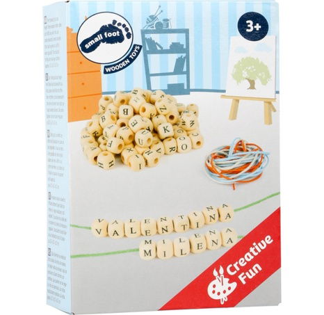 Small foot Dřevěné navlékací korálky s písmenky