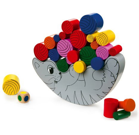 Small Foot Dřevěná motorická hra Balancující kočka