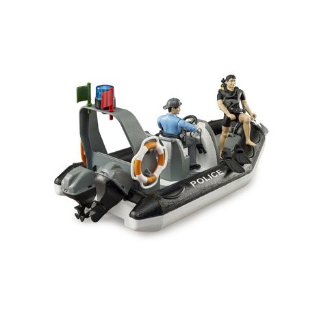 Bruder 62733 BWORLD Polizeiboot mit 2 Figuren und Zubehör