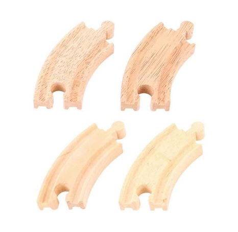 Bigjigs Rail Kurze runde Schiene 10 cm 4 Stück