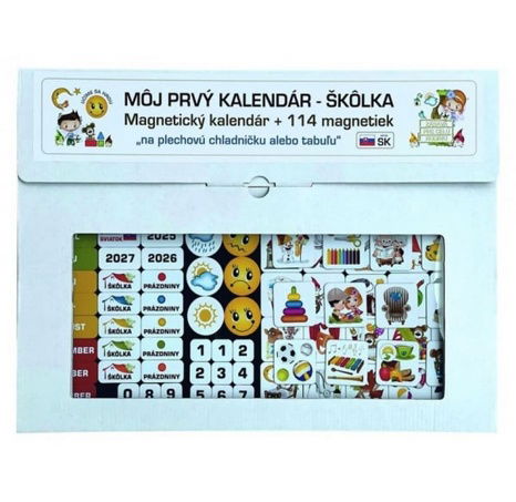 Kalendár magnetický - Škôlka 114ks magnetiek v kartóne SK verze