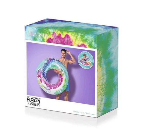 Nafukovací kruh/křeslo s úchyty Tie Dye, 118x117 cm