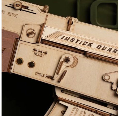 RoboTime 3D Dřevěné mechanické puzzle Útočná puška AK-47
