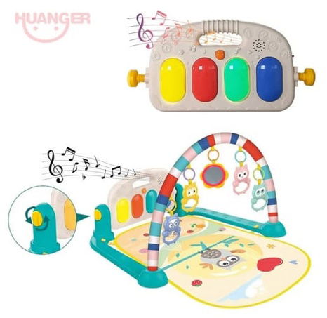 Podložka s hrazdičkou Sovičky tyrkysová