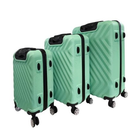 Bavy Cestovní kufr skořepinový Waves Light green - set 3 ks
