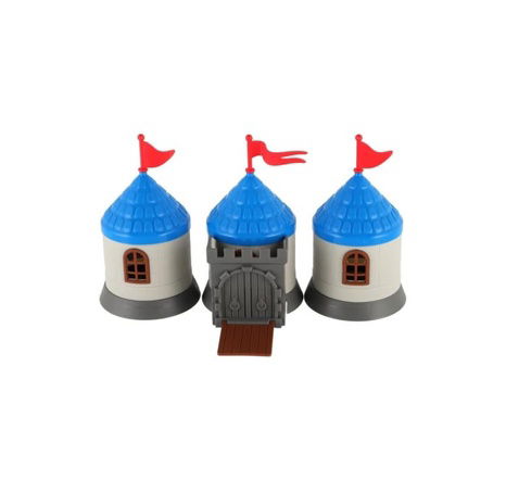 Stavebnice hrad s pískem a doplňky v krabici 28x19x8cm