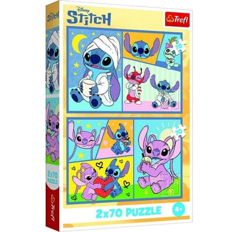 Puzzle 2x70 Lilo&Stitch - Se Stitchem není nuda 27,5x18cm v krabici 19x29x4cm