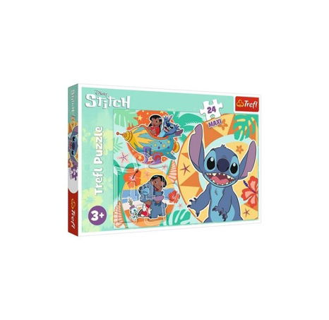 Puzzle Maxi 24 dílků Šťastný den Lilo&Stitche 60x40cm v krabici 40x27x4cm