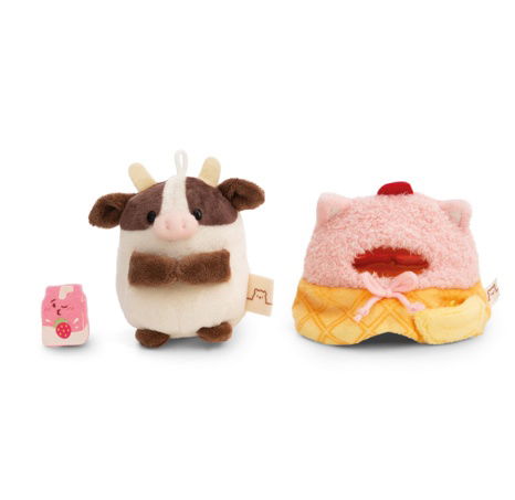 NICI plyš MyMochi Kravička Moona 8 cm v kostýmu zmrzliny a milkshake, set dárkové bal.