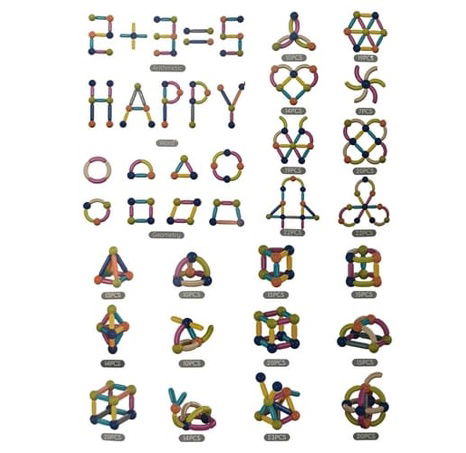 Magnetická stavebnice 60 ks