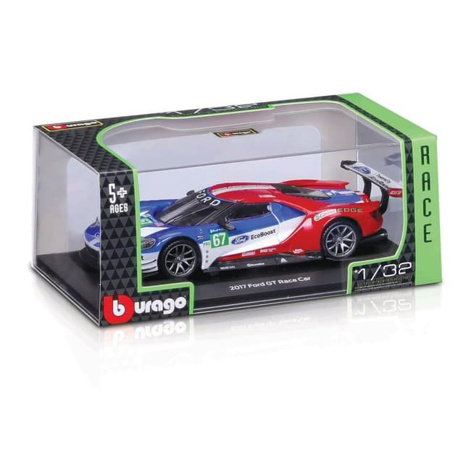Bburago - RACE, 2017 Ford GT, modro-červená, 1:32