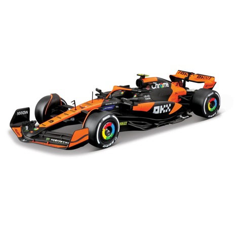 Bburago - RACE Formule F1 s figurkou jezdce, McLaren F1 Team MCL38(2024), #4 Lando Norris, 1:24