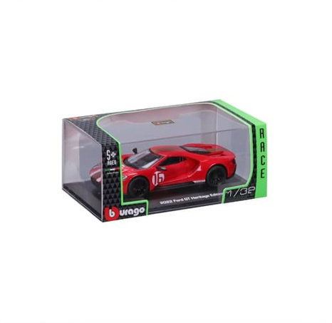 Bburago - RACE, 2022 Ford GT Heritage Edition, červená, 1:32