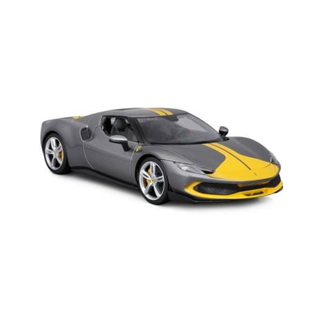 Bburago - RACE+PLAY, Ferrari 296 GTB ASSETTO FIORANO, šedá metalíza, 1:18